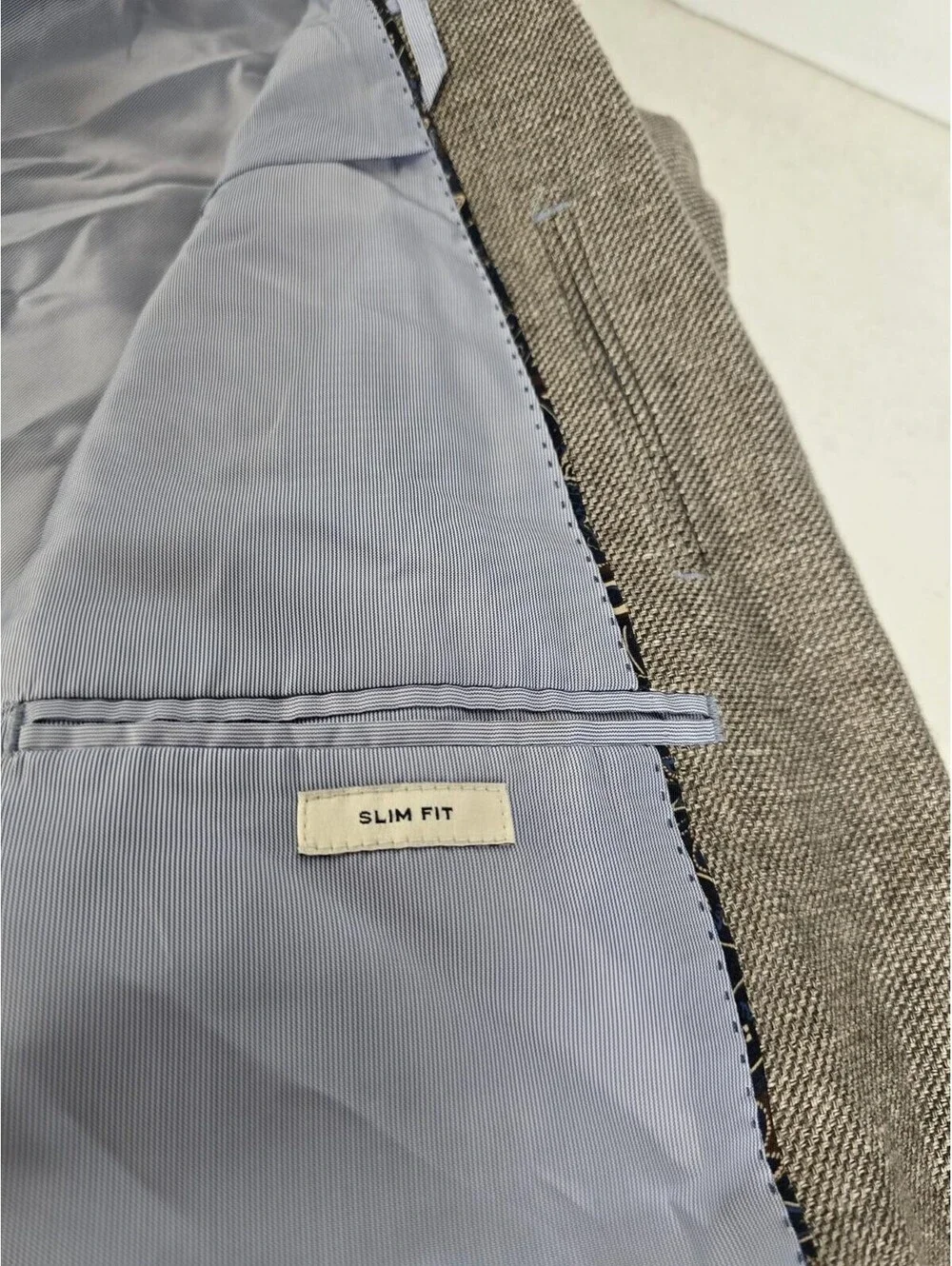 Joseph Abboud Men 44XL Sport Coat Heritage Brown Linen Wool Slim Fit Elbow Patch